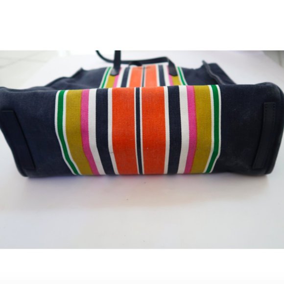 KATE SPADE striped canvas Kitt Tote